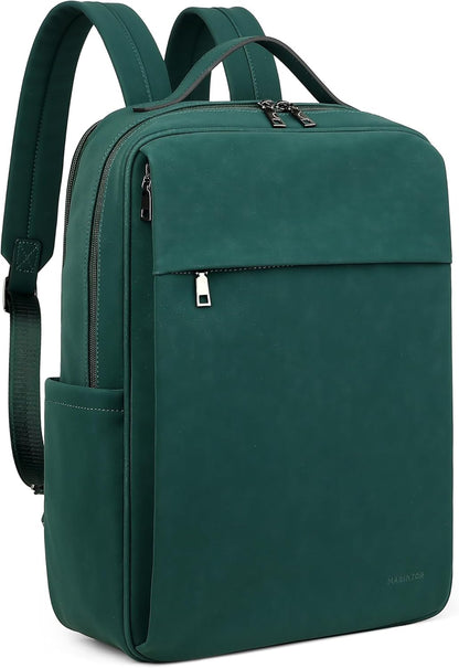 15.6 inch PU Leather Laptop Backpack Purse for Women