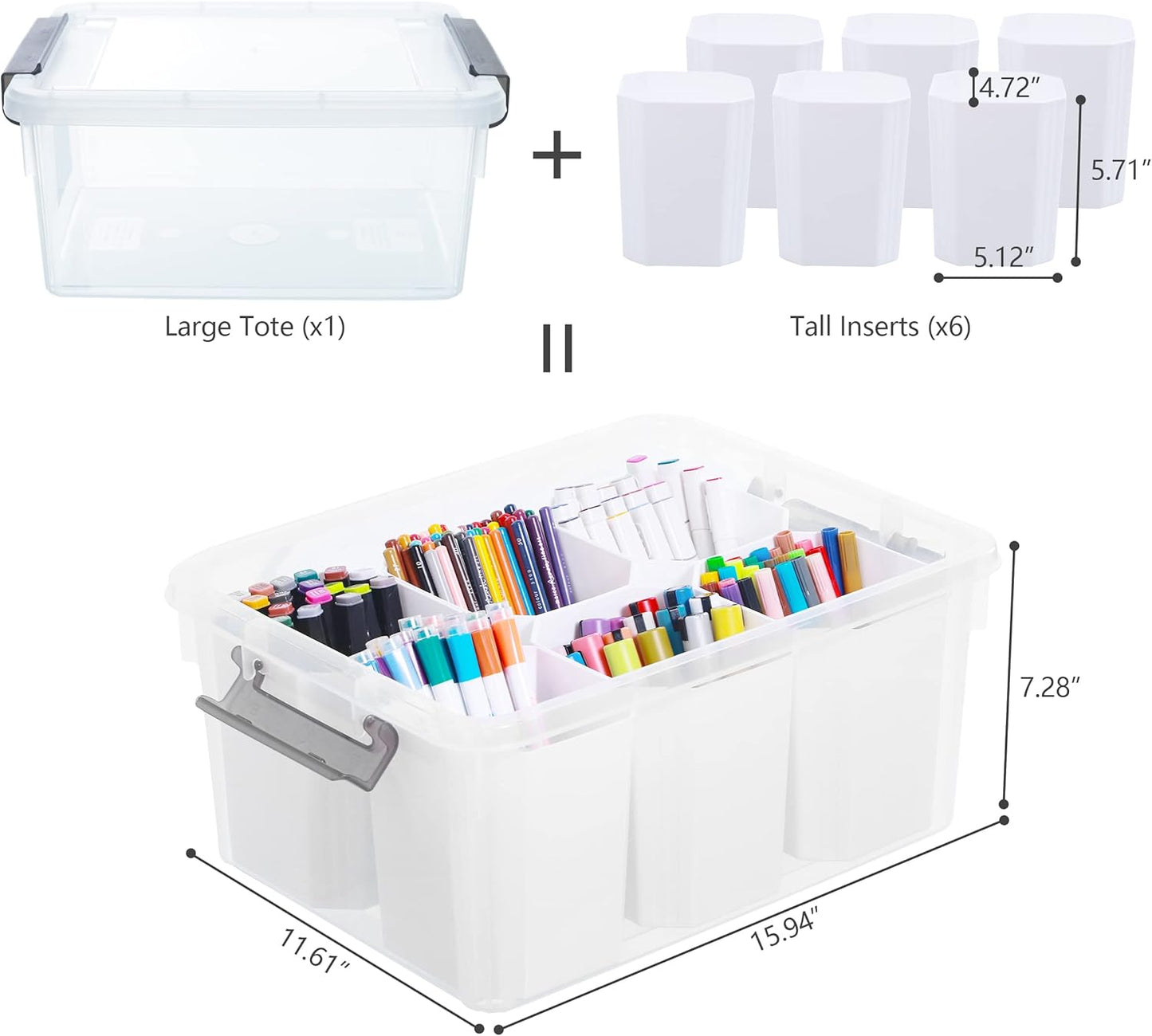 17 QT Clear Plastic Storage Bins with Lids - Stackable Multipurpose Organizer for Tools, Crafts, and More