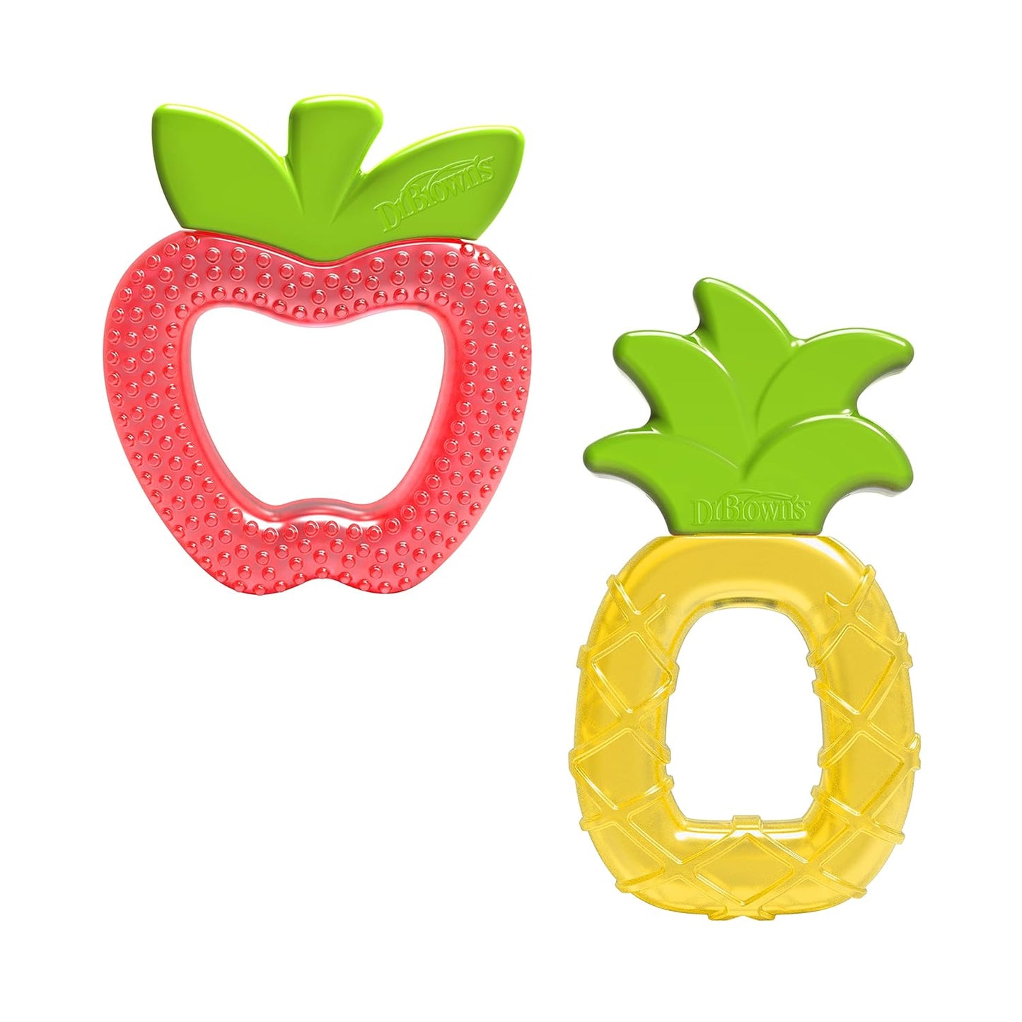 Cooling Baby Teether Toys – BPA-Free Fruit Teethers for Sore Gums (Apple & Pineapple, 2-Pack, 3m+)