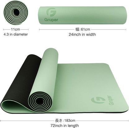 Non-Slip Fitness Yoga Mat: Eco-Friendly Design with Carrying Strap