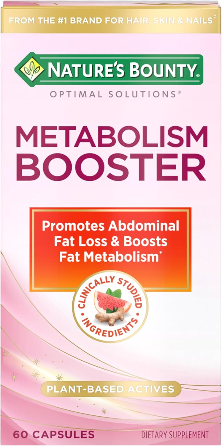 Nature’s Bounty Metabolism Booster – Fat Metabolism Support with Citrus & Black Ginger (60 Capsules)