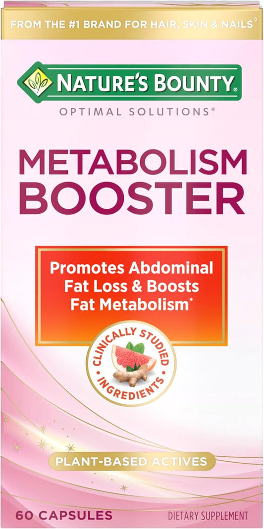 Nature’s Bounty Metabolism Booster – Fat Metabolism Support with Citrus & Black Ginger (60 Capsules)
