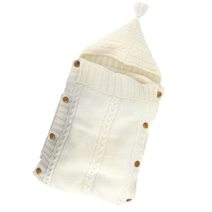Newborn Knit Swaddle Sleep Sack – Baby Wrap Sleeping Bag for Stroller & Sleep (Beige, 0–6 Months)