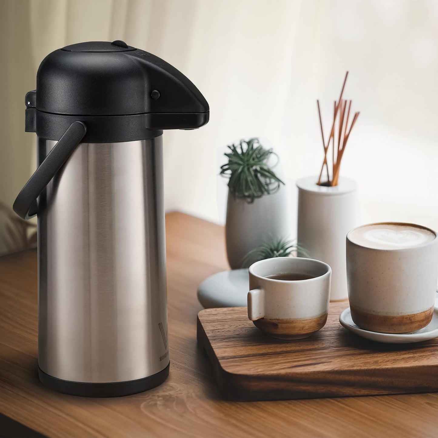 Airpot Coffee Dispenser with Pump - 102 oz Insulated Stainless Steel Coffee Carafe