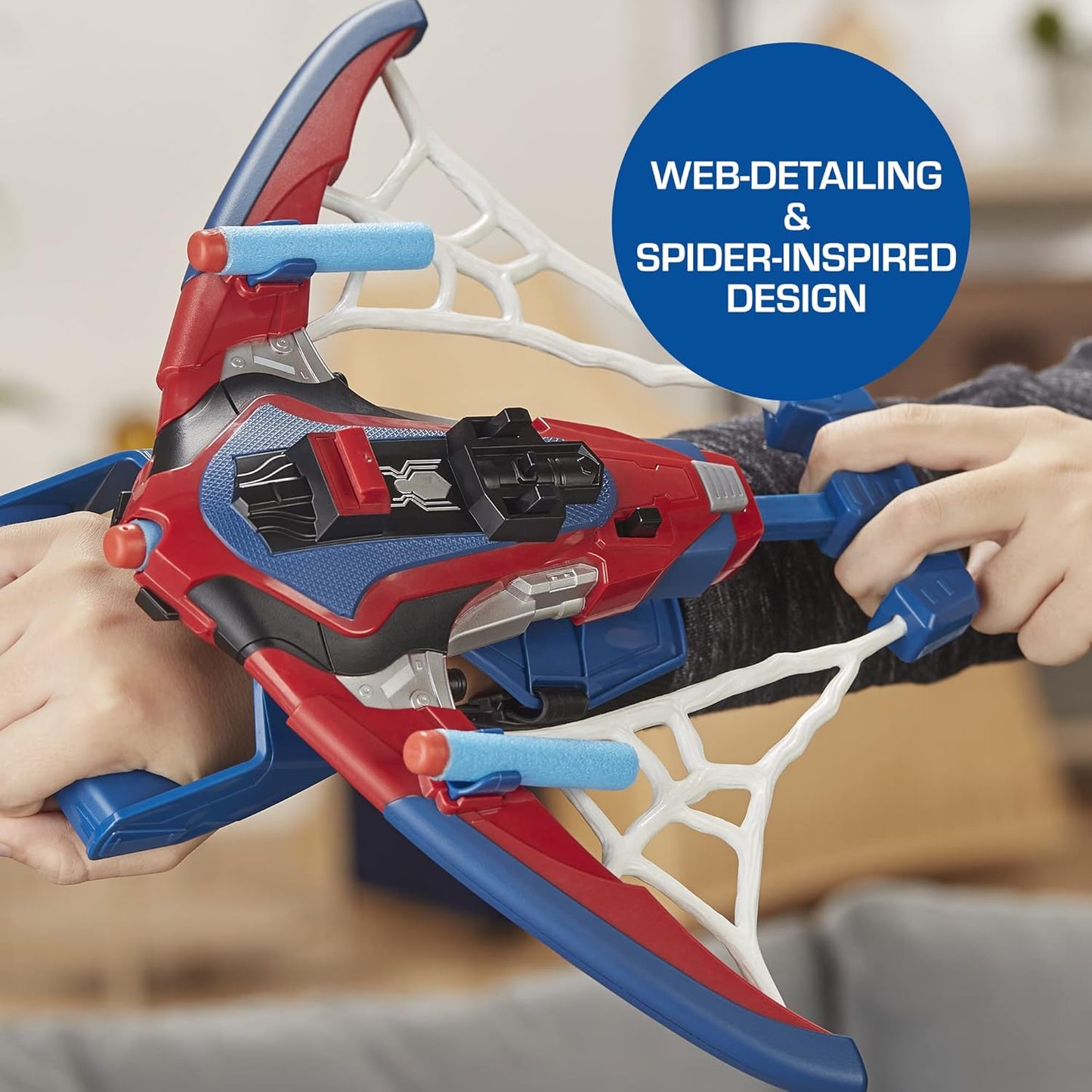 Marvel Spider-Man Web Shots NERF Blaster Toy with Darts for Ages 5+