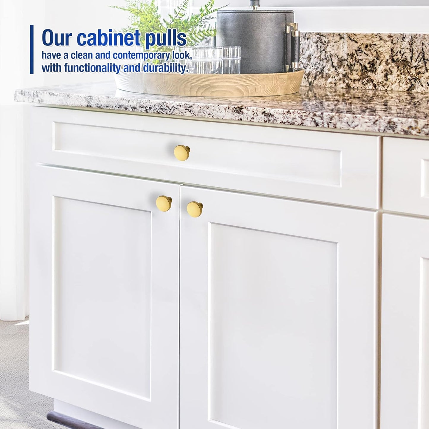 30 Pack Brushed Brass 1.25-Inch Cabinet Knobs