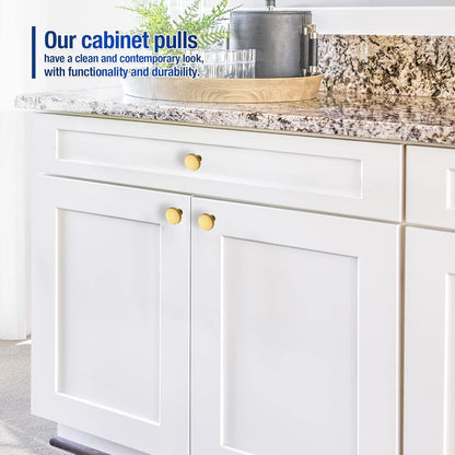 30 Pack Brushed Brass 1.25-Inch Cabinet Knobs