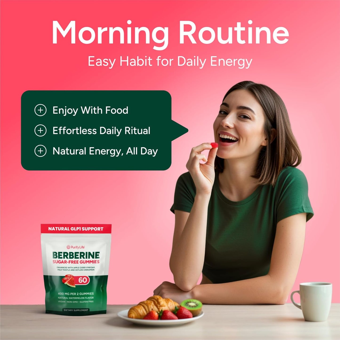 Support Supplement, Sugar-Free Berberine Complex Gummies with Ceylon Cinnamon, Milk Thistle, and ACV [AMPK Metabolic Activator] Berberine Supplement for Appetite Support | Diet Kits & Systems