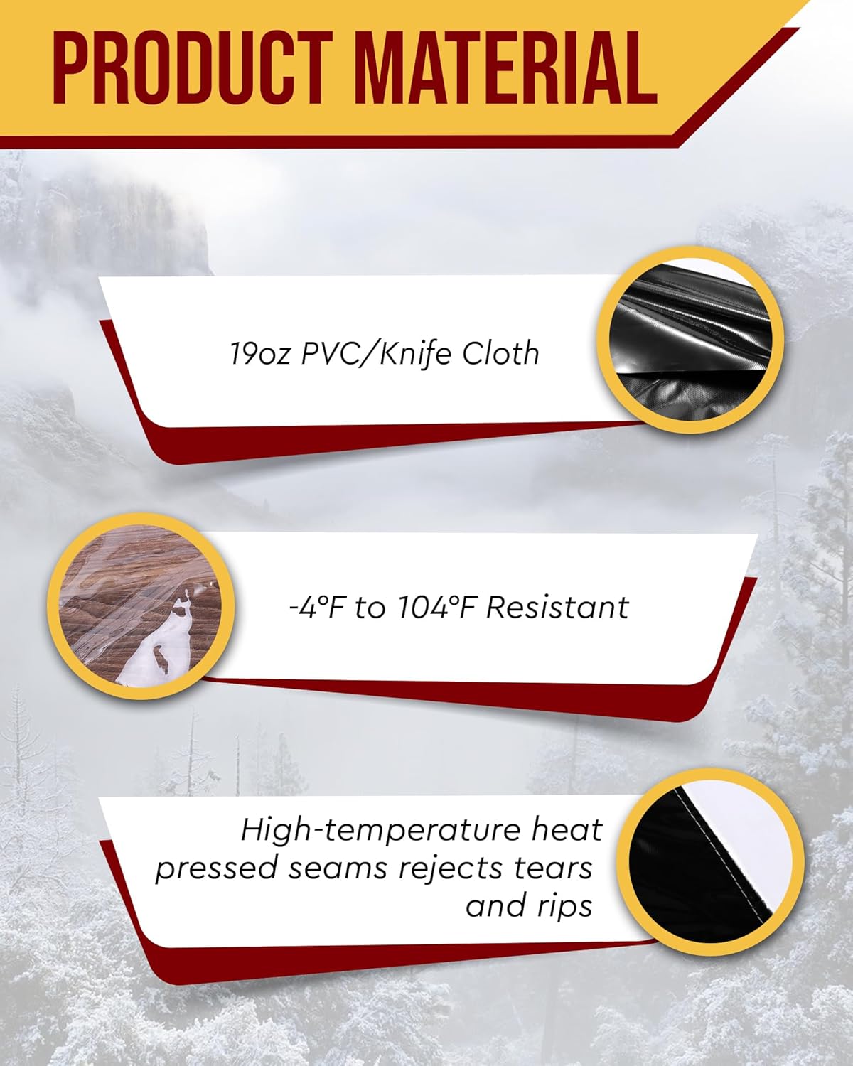 Outdoor Clear Vinyl Patio Enclosure Heavy Duty Clear Tarp Waterproof with Grommets, -4℉ Cold Resistant