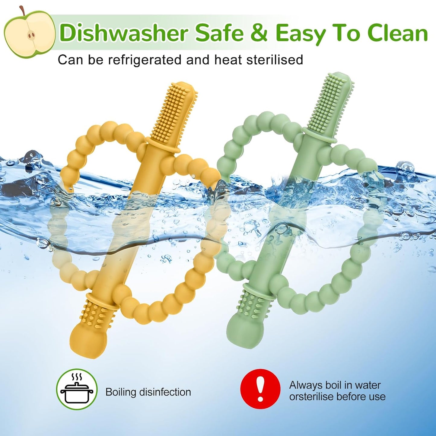 Baby Silicone Teething Tubes – Anti-Choking Chew Straw Sensory Teethers (0–36 Months)