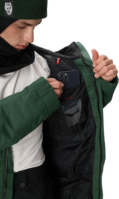 Men’s Foundation Insulated Hooded Jacket – Warm Cold Weather Winter Coat, Green, Size Large