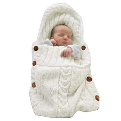 Newborn Knit Swaddle Sleep Sack – Baby Wrap Sleeping Bag for Stroller & Sleep (Beige, 0–6 Months)