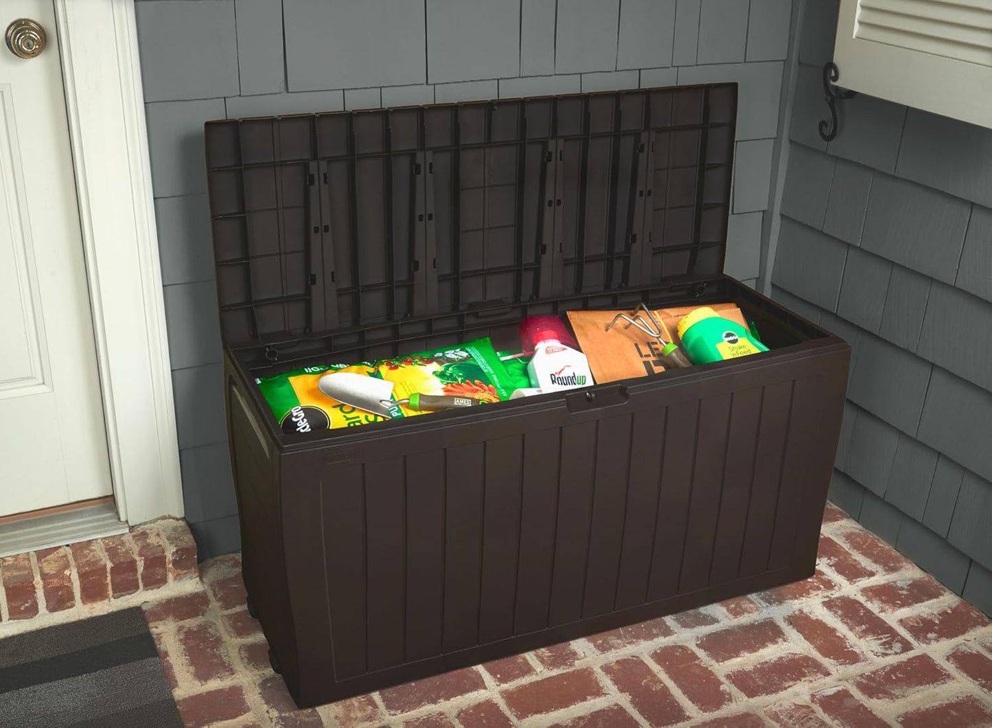 71-Gallon Resin Outdoor Storage Box for Patio Furniture