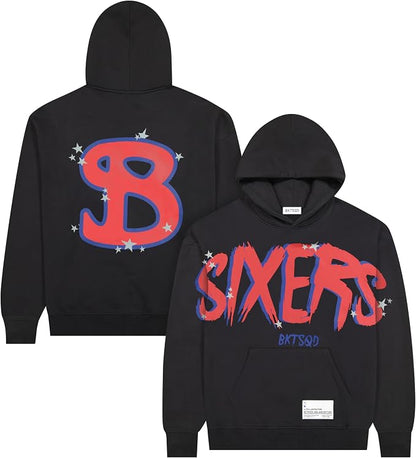 Philadelphia 76ers Boys' Official NBA "No Rules" Graphic T-Shirt – Black Youth Basketball Fan Tee, Small