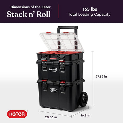 Stack-n-Roll Drawer Tool Box for Small Parts and Power Tool Accessories