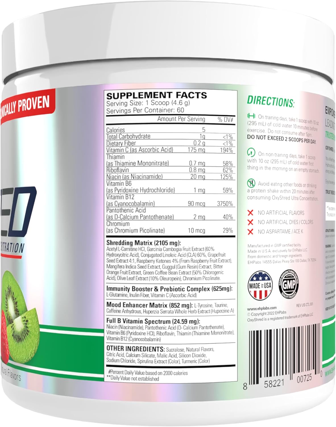OxyShred Pre-Workout Powder – Energy Boost with L-Glutamine & ALCAR (Kiwi Strawberry, 60 Servings)