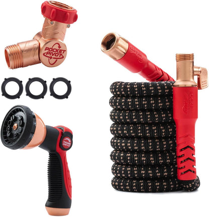 Copper Head Expandable Garden Hose – 360° Swivel, Tri-Tex Tubing, 3X Stronger