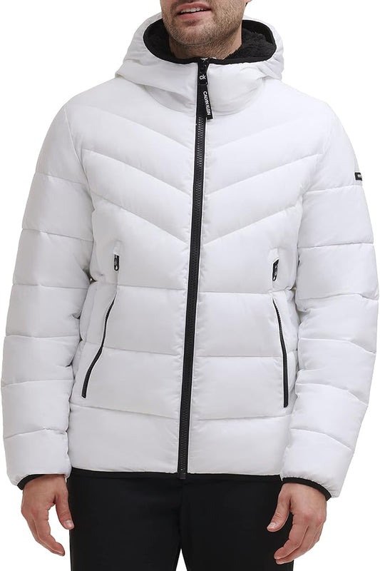 Extra Large White Mens Heavyweight Short Puffer