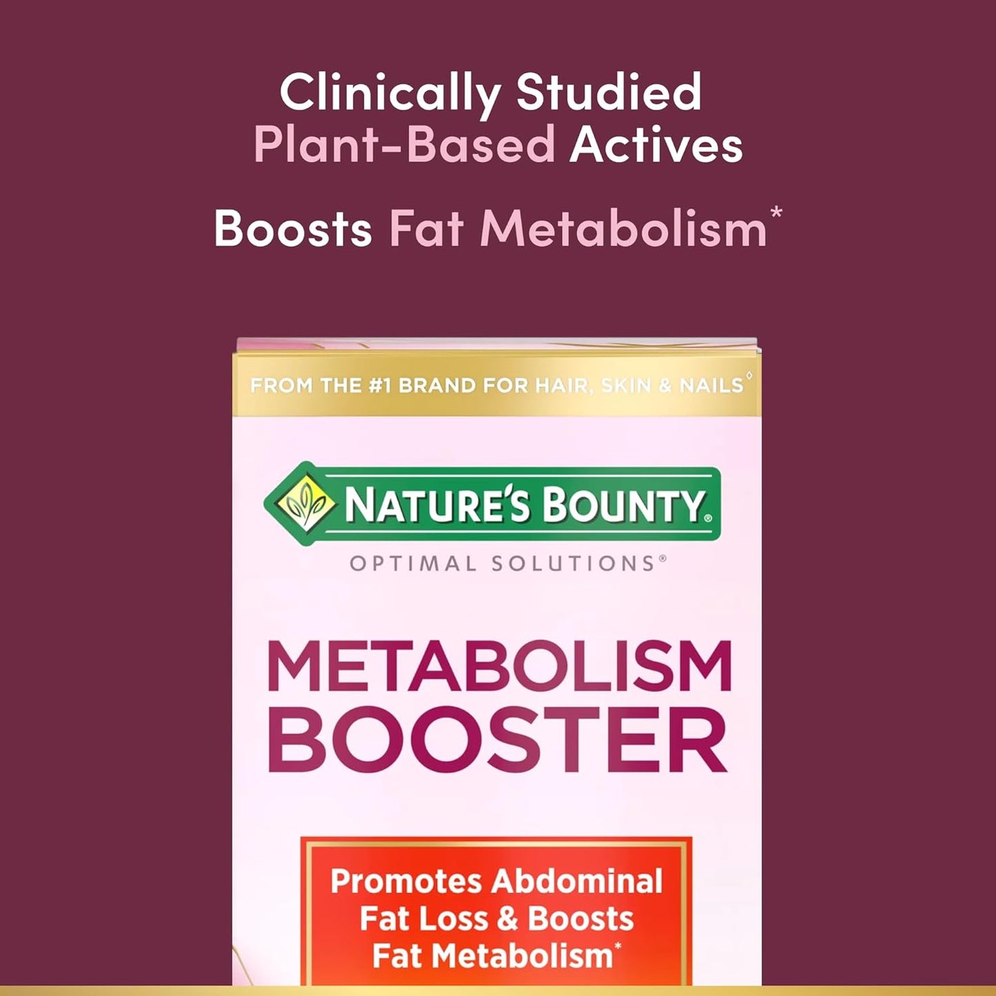 Nature’s Bounty Metabolism Booster – Fat Metabolism Support with Citrus & Black Ginger (60 Capsules)
