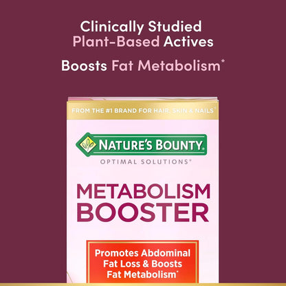 Nature’s Bounty Metabolism Booster – Fat Metabolism Support with Citrus & Black Ginger (60 Capsules)