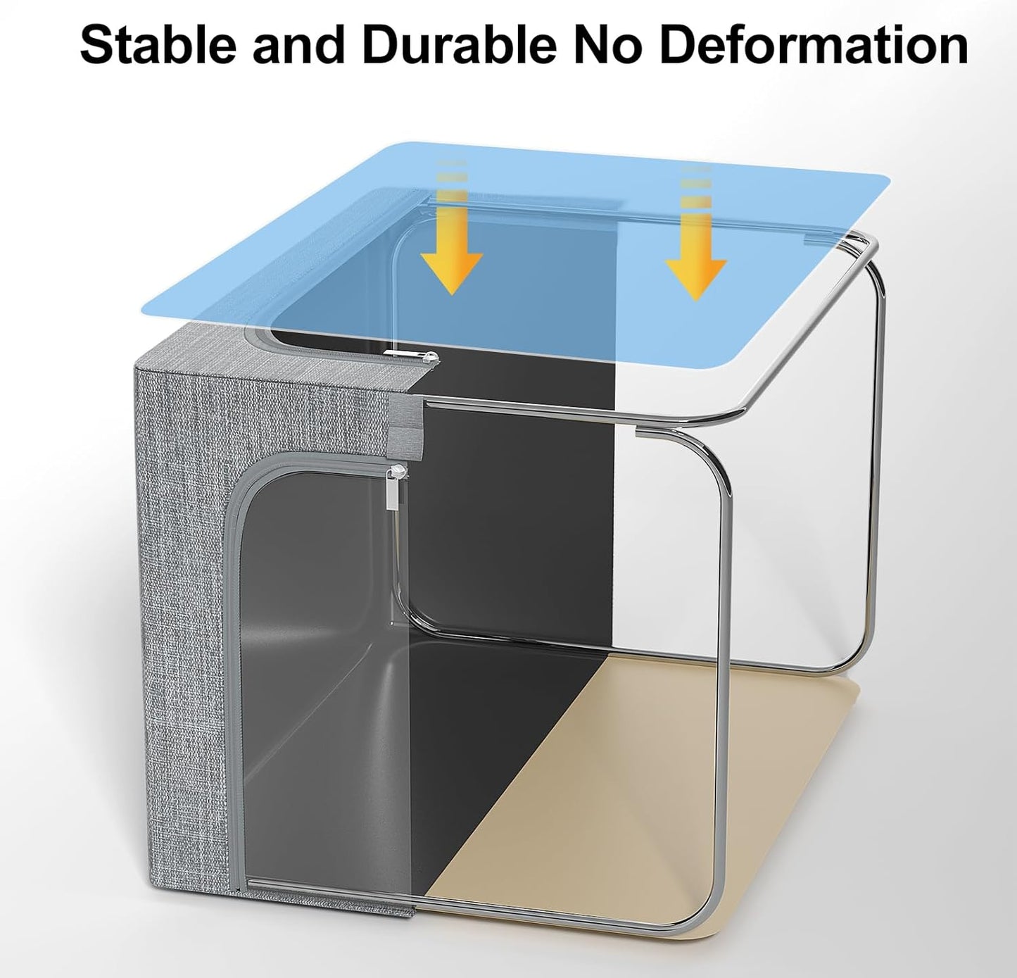 6-Pack 40L Stackable Clothes Storage Bins with Metal Frame, Lids, and Clear Windows