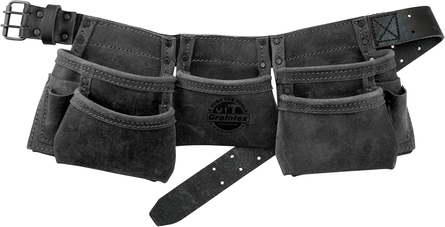 Kids Tool Belt – Suede Leather 9 Pocket Tool Apron with Hammer Loops for Boys & Girls