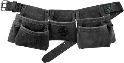 Kids Tool Belt – Suede Leather 9 Pocket Tool Apron with Hammer Loops for Boys & Girls