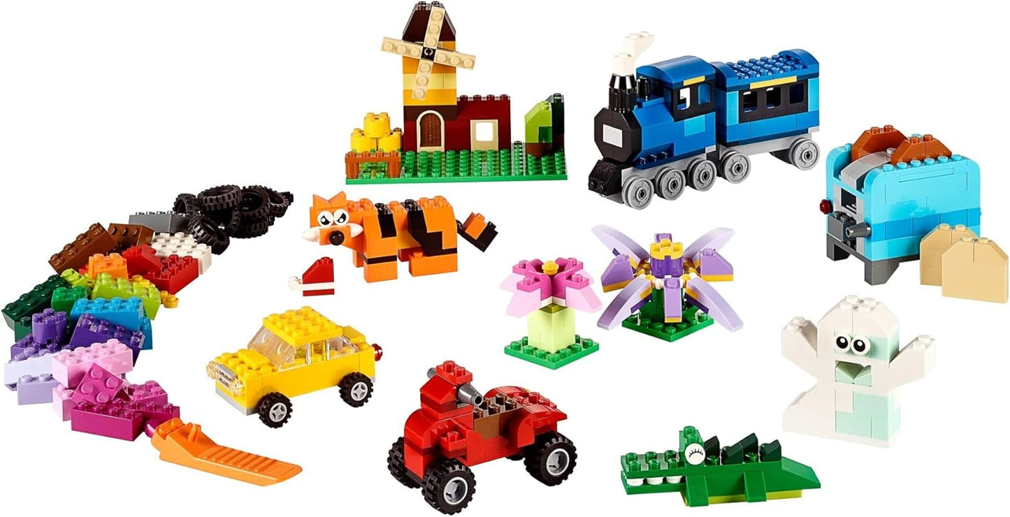 Medium Creative Brick Box 10696 - Building Set with Train, Car, and Tiger for Ages 4+