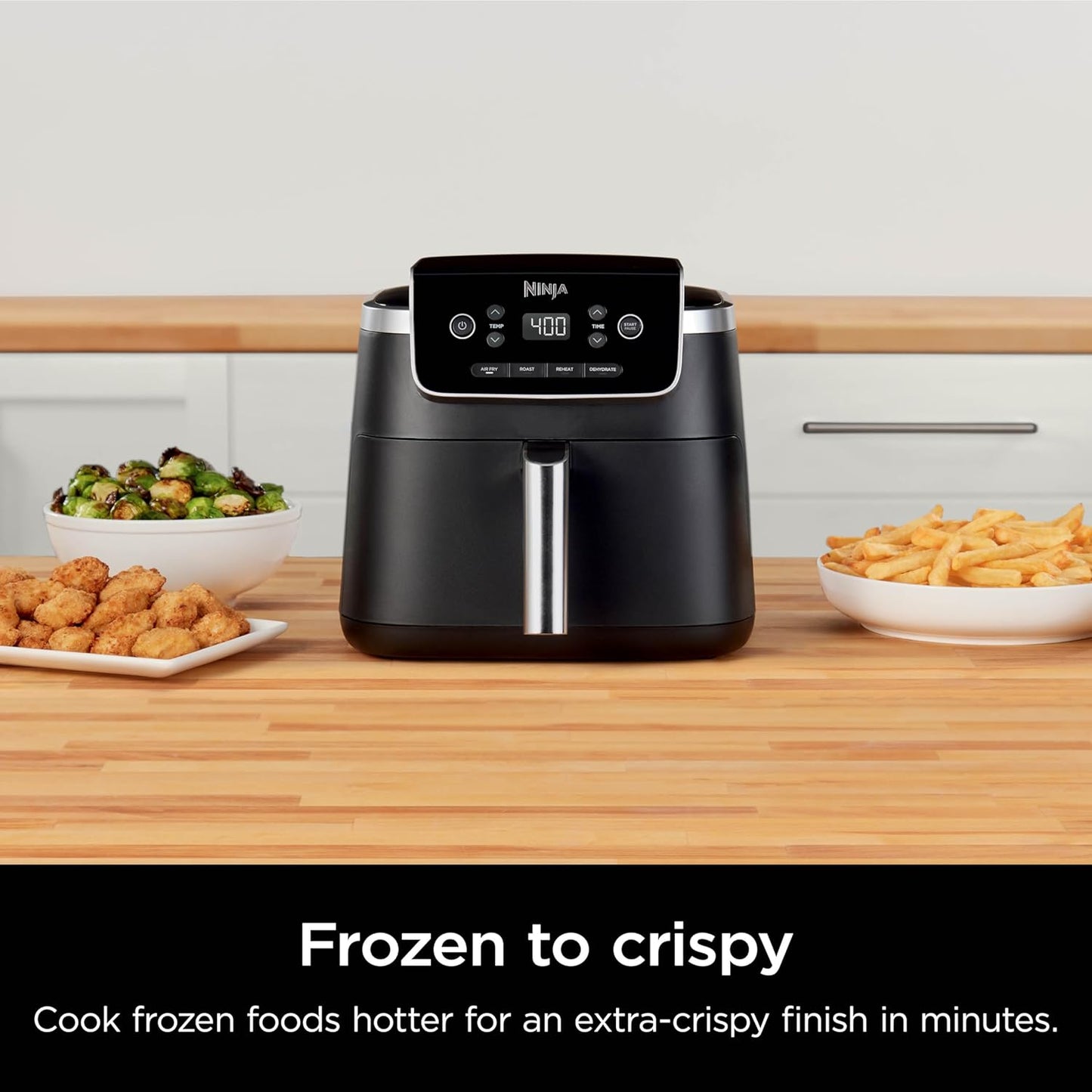 Air Fryer, 120 Volts, Nonstick Basket & Crisper Plate, Grey