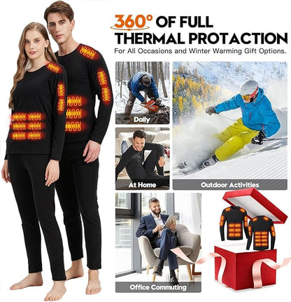 USB Heated Thermal Underwear Set – 26-Zone Top & 16-Zone Pants (Unisex, S–4XL)