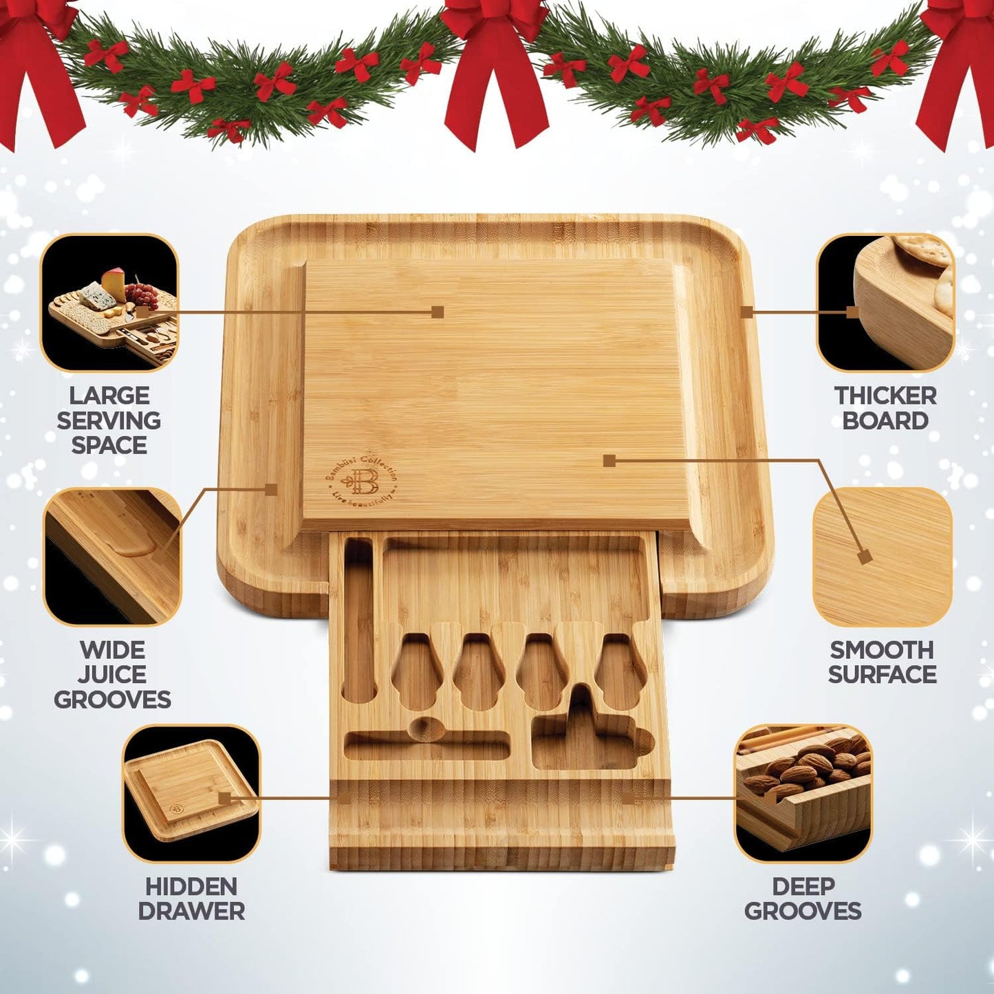 Bamboo Cheese Board & Knife Set – Gift-Ready Set for Any Occasion