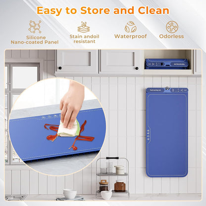 Extra-Large Food Warming Mat – 32" x 15" Electric Silicone Buffet Warmer (Blue)