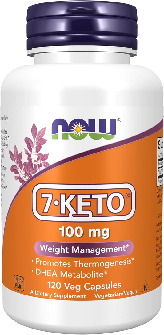 120-Count NOW Supplements 7-Keto (DHEA Acetate-7-one), Weight Management