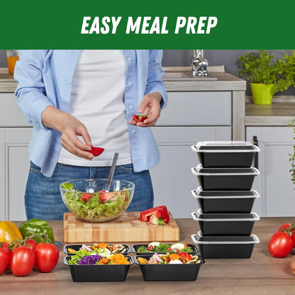 Reusable 50-Pack Meal Prep Containers with Lids (100-Piece Set), Leakproof and Food Safe, Microwave, Freezer, Dishwasher Safe