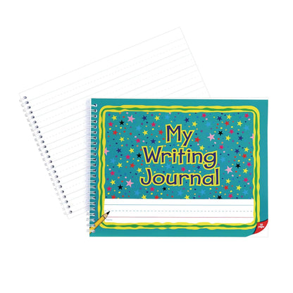 Deluxe Spiral Landscape Writing Journal with Teal Star Cover