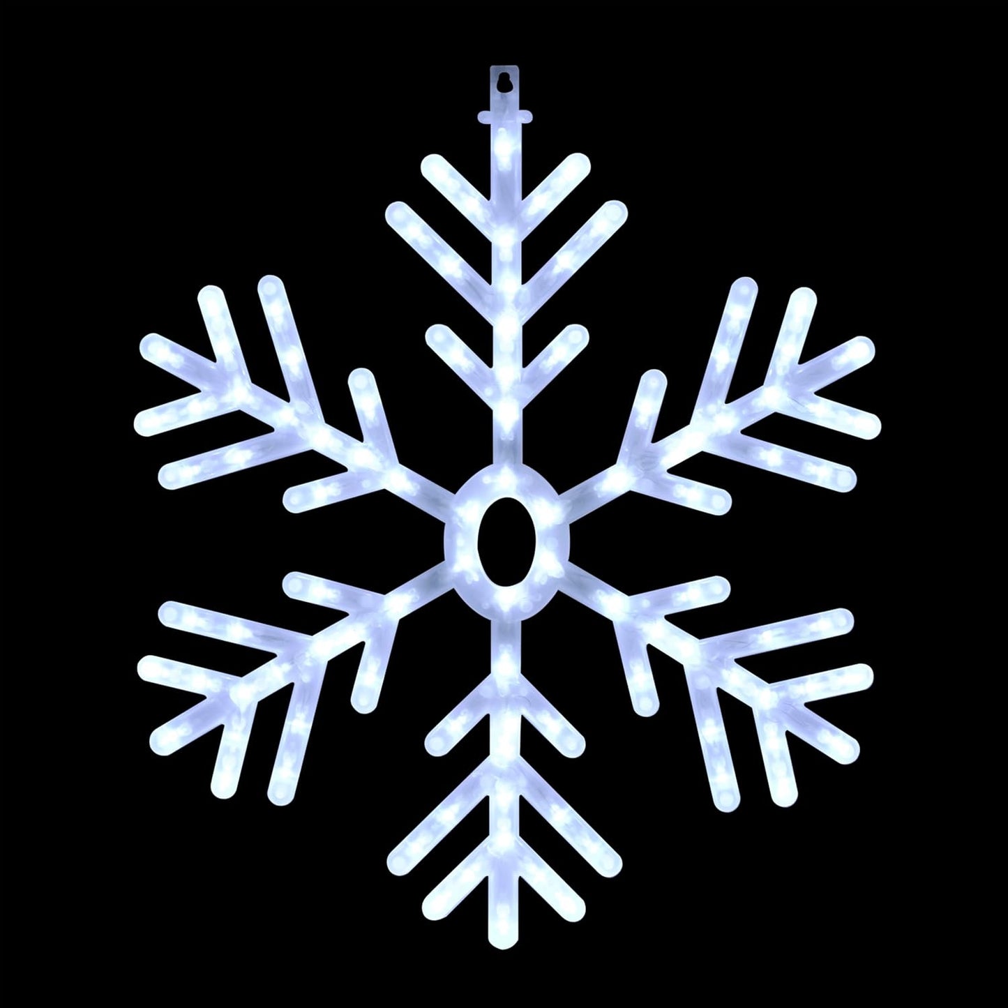 24" Snowflake Lights Decor - Indoor/Outdoor Hanging Christmas Decoration with Cool White LEDs