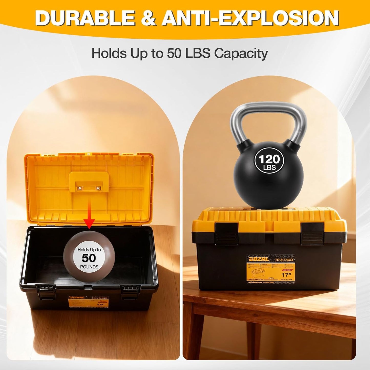 4 Pack Heavy-Duty Plastic Tool Boxes – Portable Lockable Storage Cases with Removable Trays & Dividers