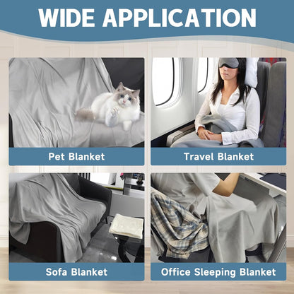 12-Pack Fleece Throw Blankets – Soft, Warm & Lightweight 60" x 50" (Light Gray)