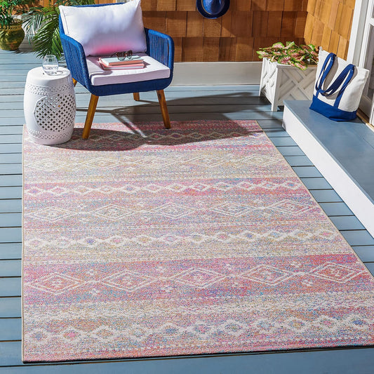 Rectangular Area Rug, Non-Shedding Indoor/Outdoor Easy-Clean