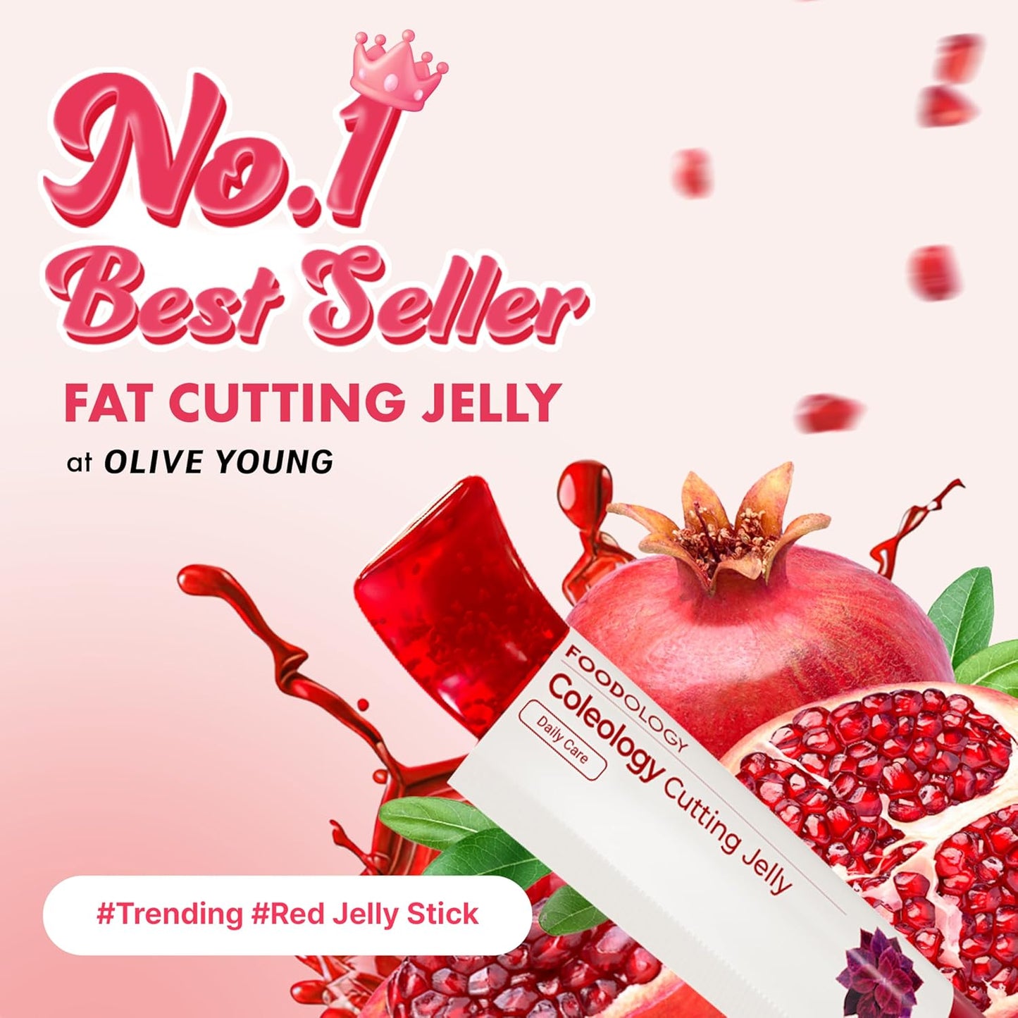 Coleology Cutting Stick Jelly – Appetite Control & Metabolism Support, Pomegranate Flavor (10 Sachets)