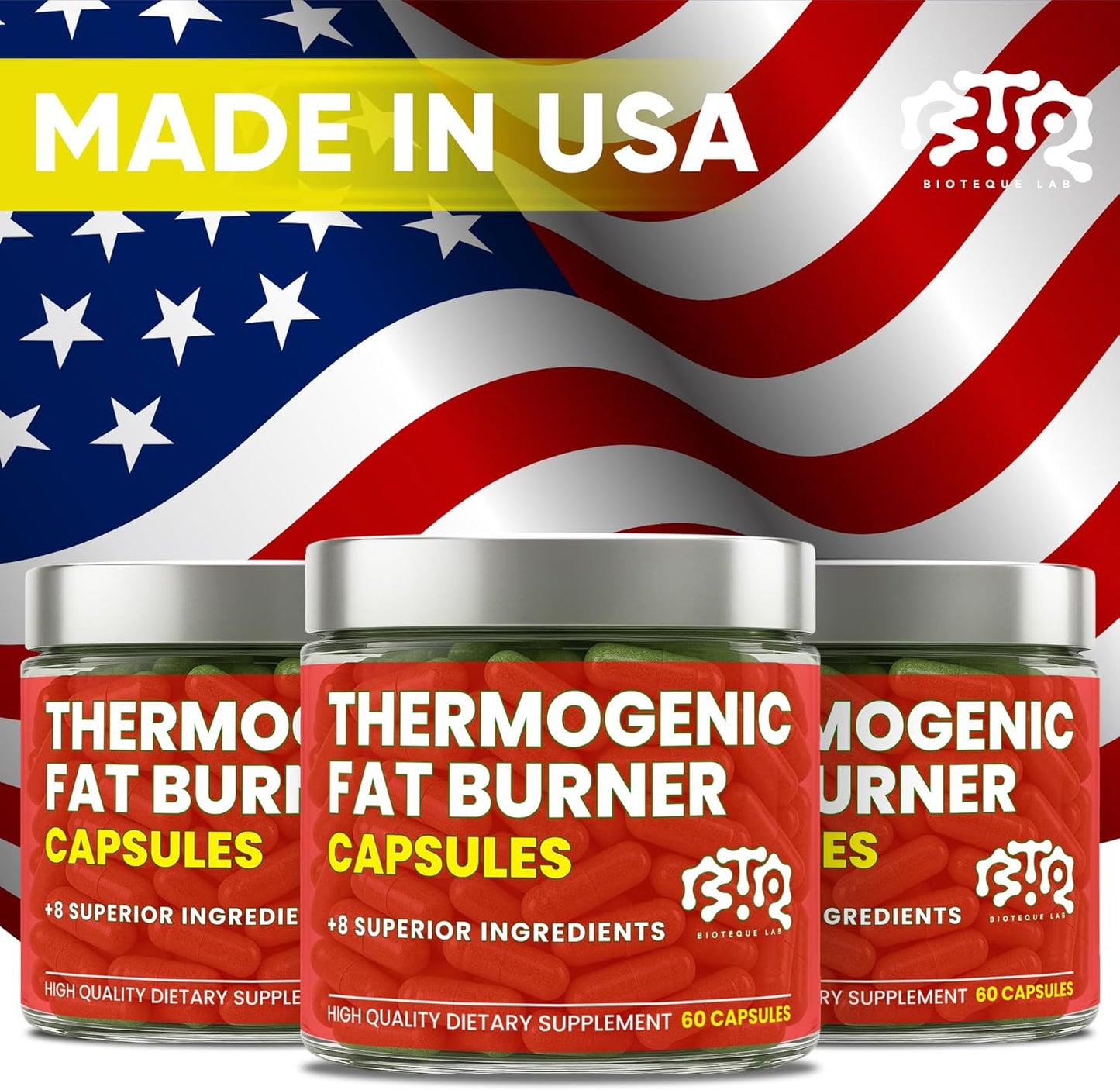 Thermogenic Fat Burner Capsules – Appetite Suppressant & Metabolism Booster (60 Capsules)