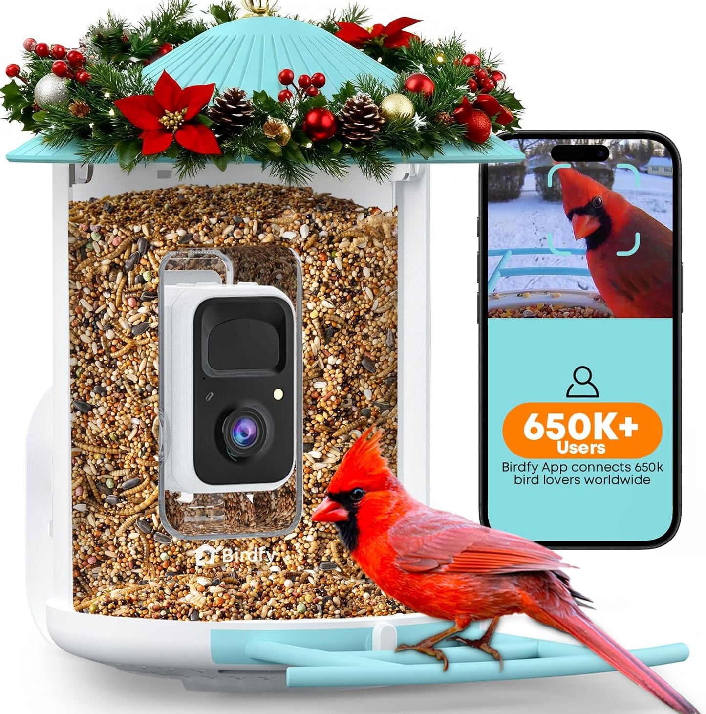Smart Bird Feeder with 2K AI Camera – Auto Video Capture & Live Stream (Subscription Required)