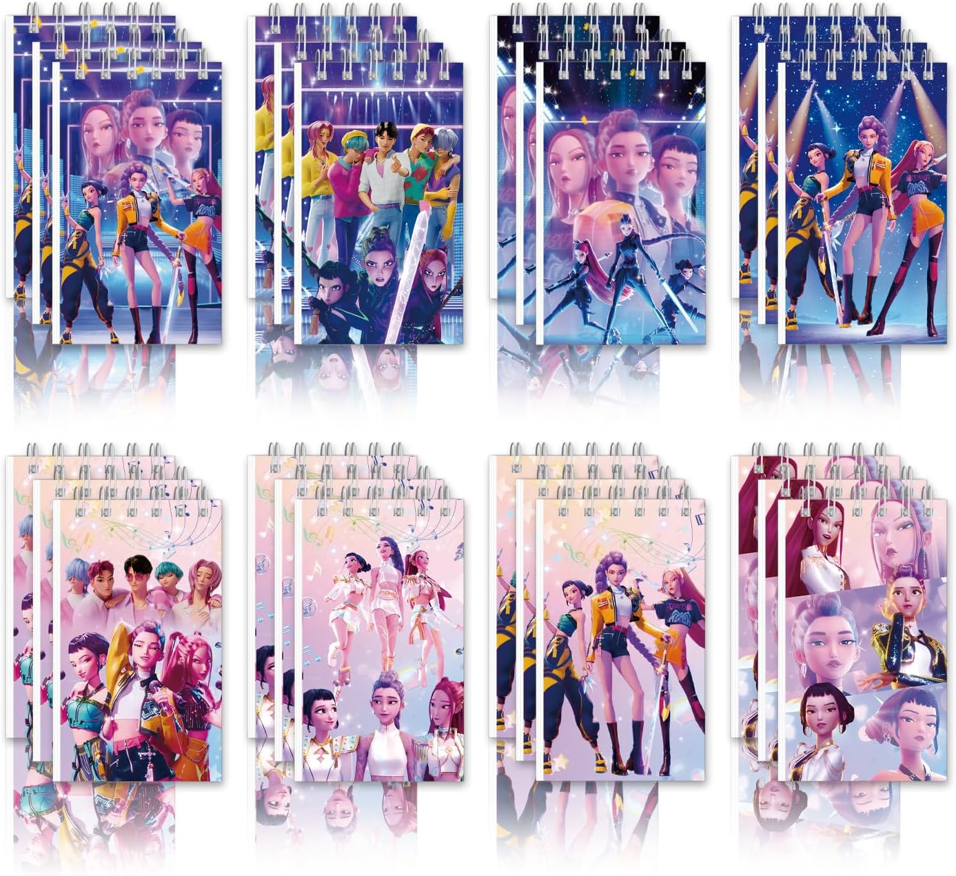 Demon Hunters Mini Notepads (24 PCS) – Kpop Party Favors & Goodie Bag Gifts – 8 Designs