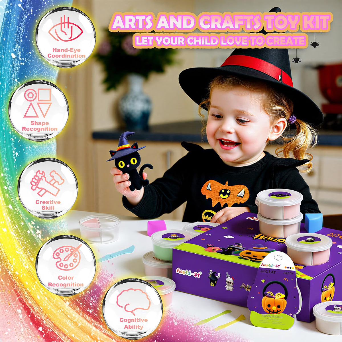 DIY Halloween Modeling Clay Craft Kit for Kids – Creative Art Activity & Holiday Decoration Set