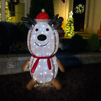 4-Ft. Prelit Collapsible Tinsel Reindeer with LED Lights
