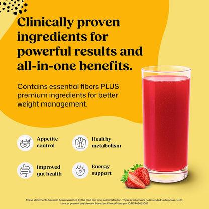 Colon Broom Psyllium Fiber Drink – Weight Management & Gut Health (Strawberry, 100 Servings)