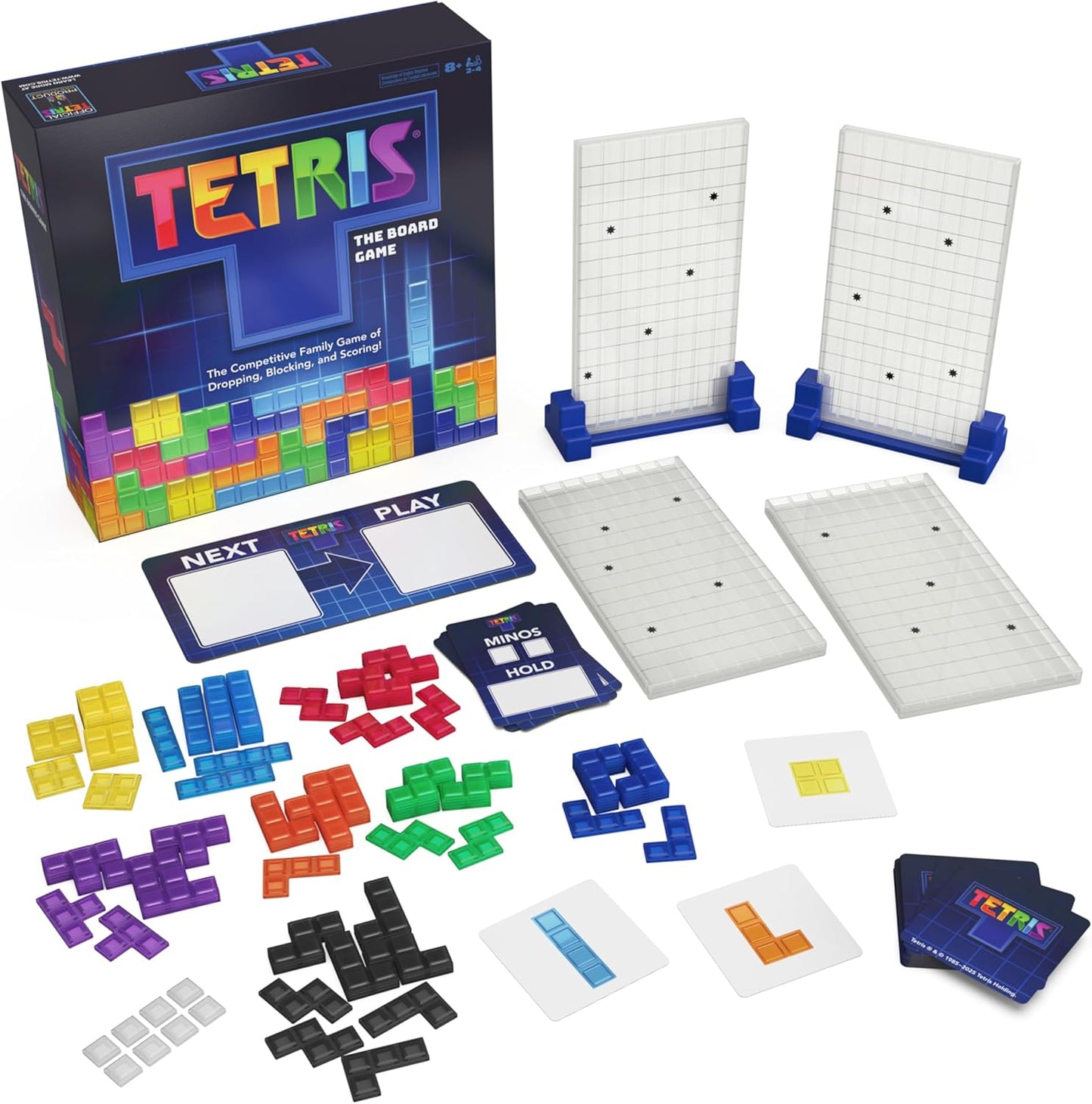 Tetris Board Game: Classic Puzzle Challenge for 2-4 Players, Ages 8 & Up - Perfect Stocking Stuffer