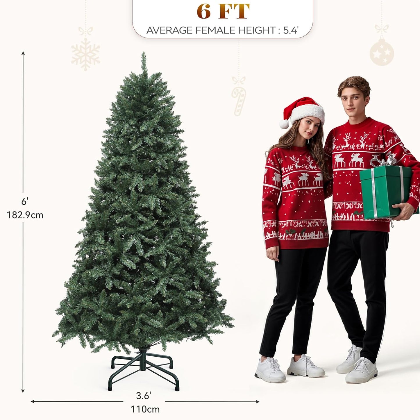 6ft Pre-Lit RGB Christmas Tree with Remote & Smart Control