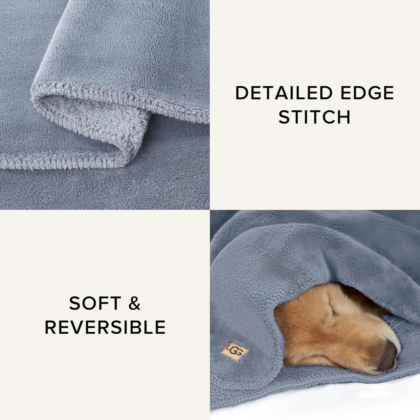 Denim Blue Plush Fleece Throw Blanket, 50" x 70"