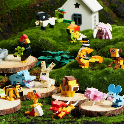 24 Packs Valentines Animal Building Blocks with Hearts Party Favors for Kids